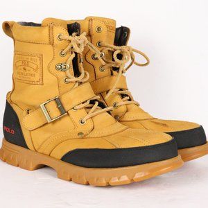 Polo Ralph Lauren Mens 12 D Hi Duck Boots Tenard Tan Leather Upper 0862